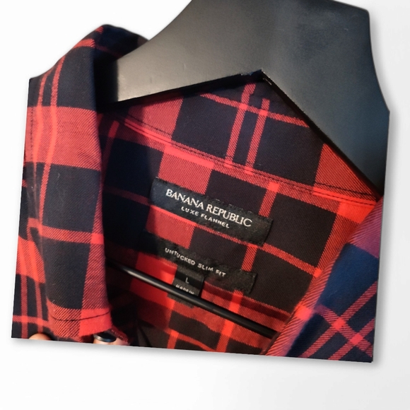 Banana Republic Untucked Slim Fit Mens Button Down Luxe Flannel - Picture 3 of 8